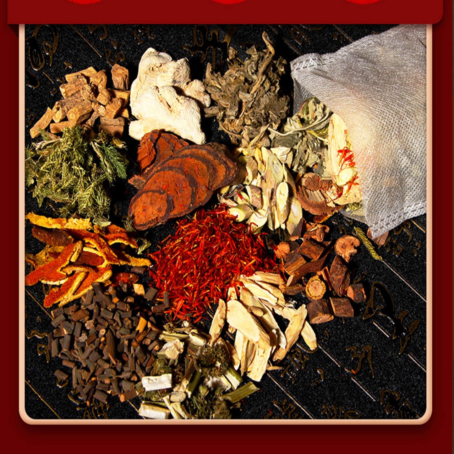 12Favors of Foot Bath Herb,Foot Soak spa for Foot Reflexology 泡脚足浴包900g老姜 红花 艾草 黄芪 党参 桂枝 益母草 桑枝 夜交藤 伸筋草 陈皮 鸡血藤12味草药(30 Bags)