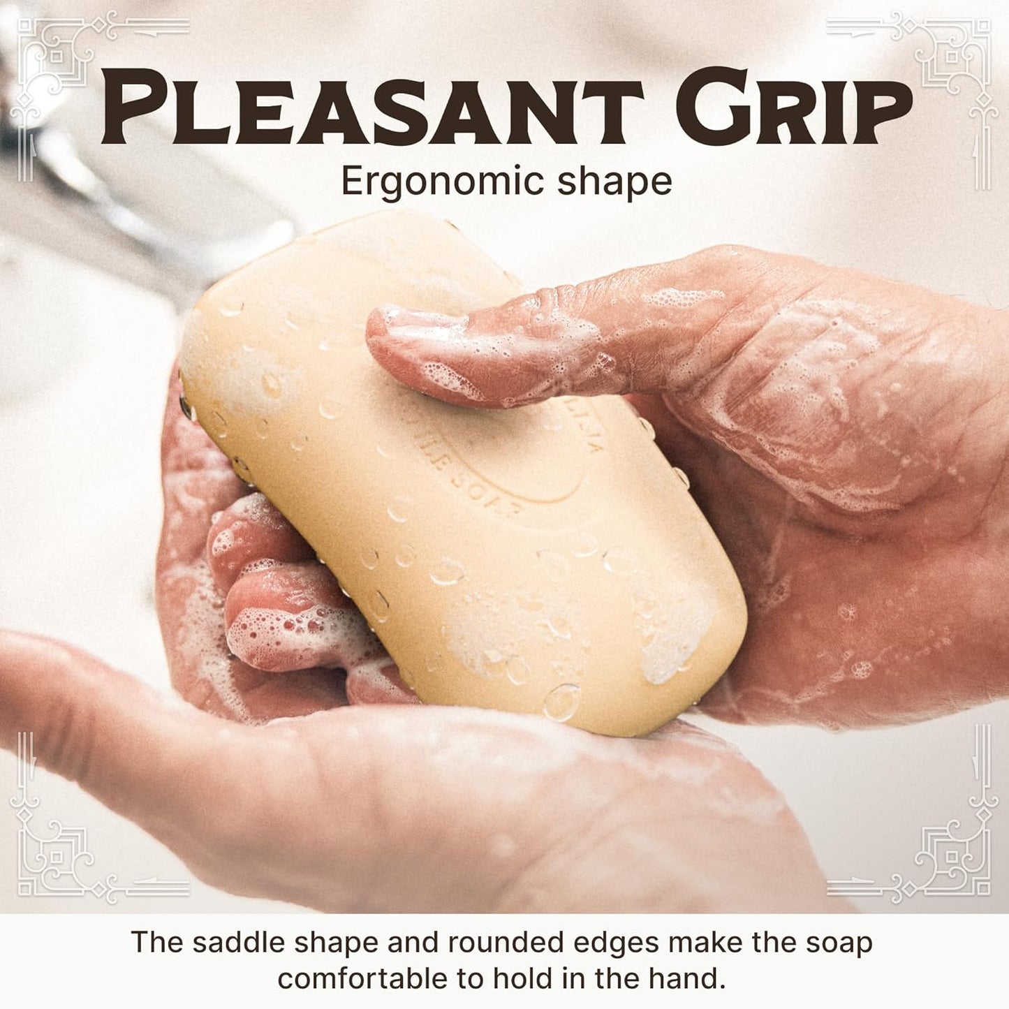 Castile Soap Bar for Sensitive Skin - Natural Olive Oil & Cocoa Butter | Vegan Bay Rum Scent, 5 oz