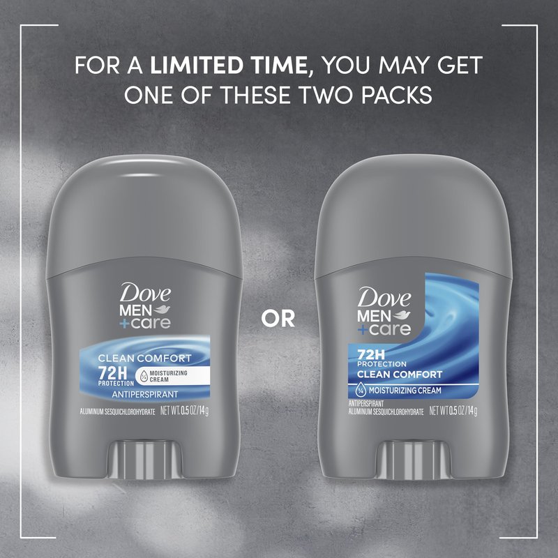 Dove Men+Care Antiperspirant Deodorant Stick Clean Comfort Pack of 36 72-Hour Sweat & Odor Protection Antiperspirant for Men With 1/4 Moisturizing Cream 0.5 oz