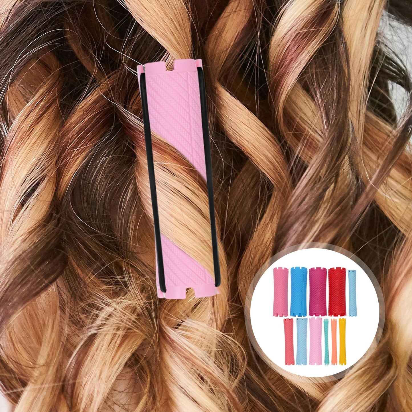 NOLITOY 200 Pcs Perm Stick Foam Rollers for Wavy and Curly Hair Styling - Cold Wave Rods and Rubber Coiled Tubes