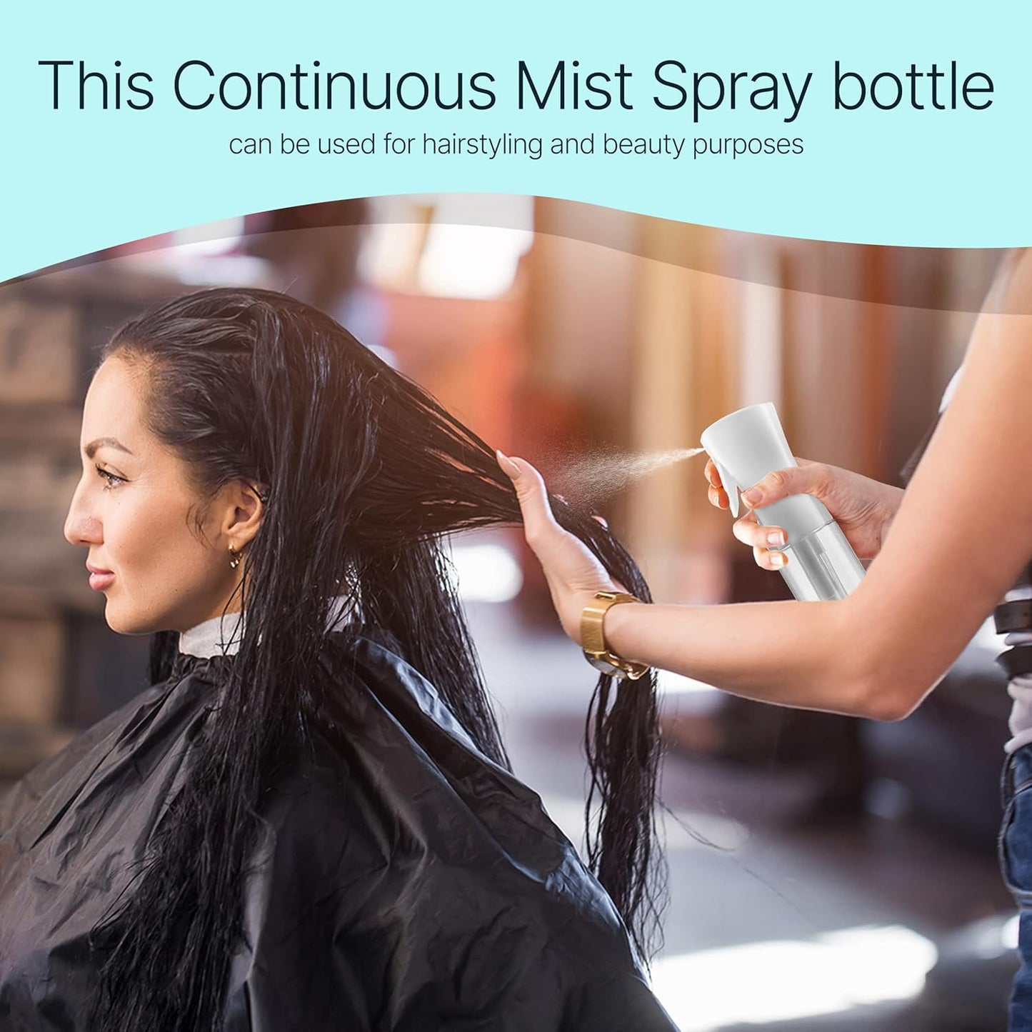 BeautifyBeauties Continuous Mister Spray Bottle for Hair & Plants - 10.1 Ounce