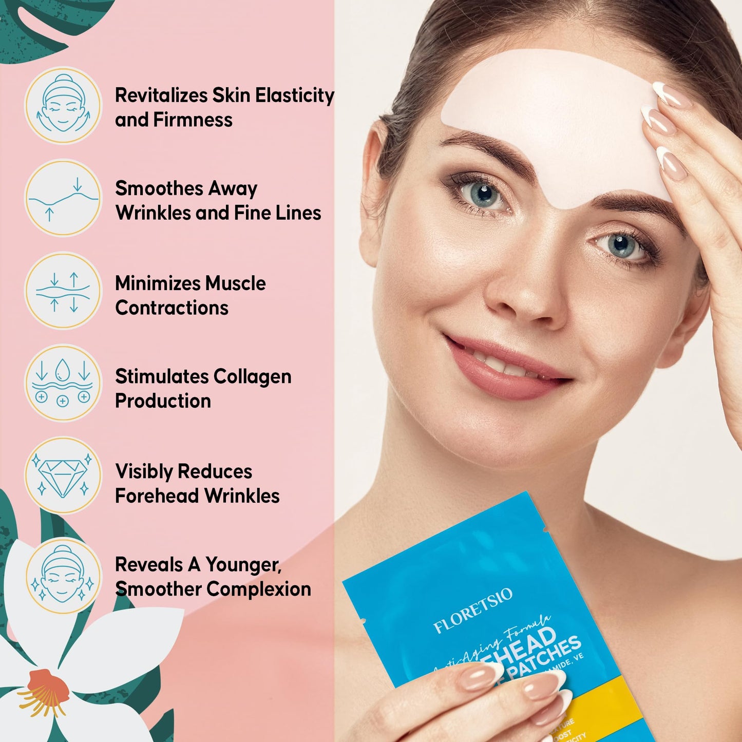Forehead Wrinkle Patches Overnight: Anti-Wrinkle Facial Masks, Face Tape with Hydrolyzed Collagen - Forehead Lines Remover for Smoothing Fine Lines