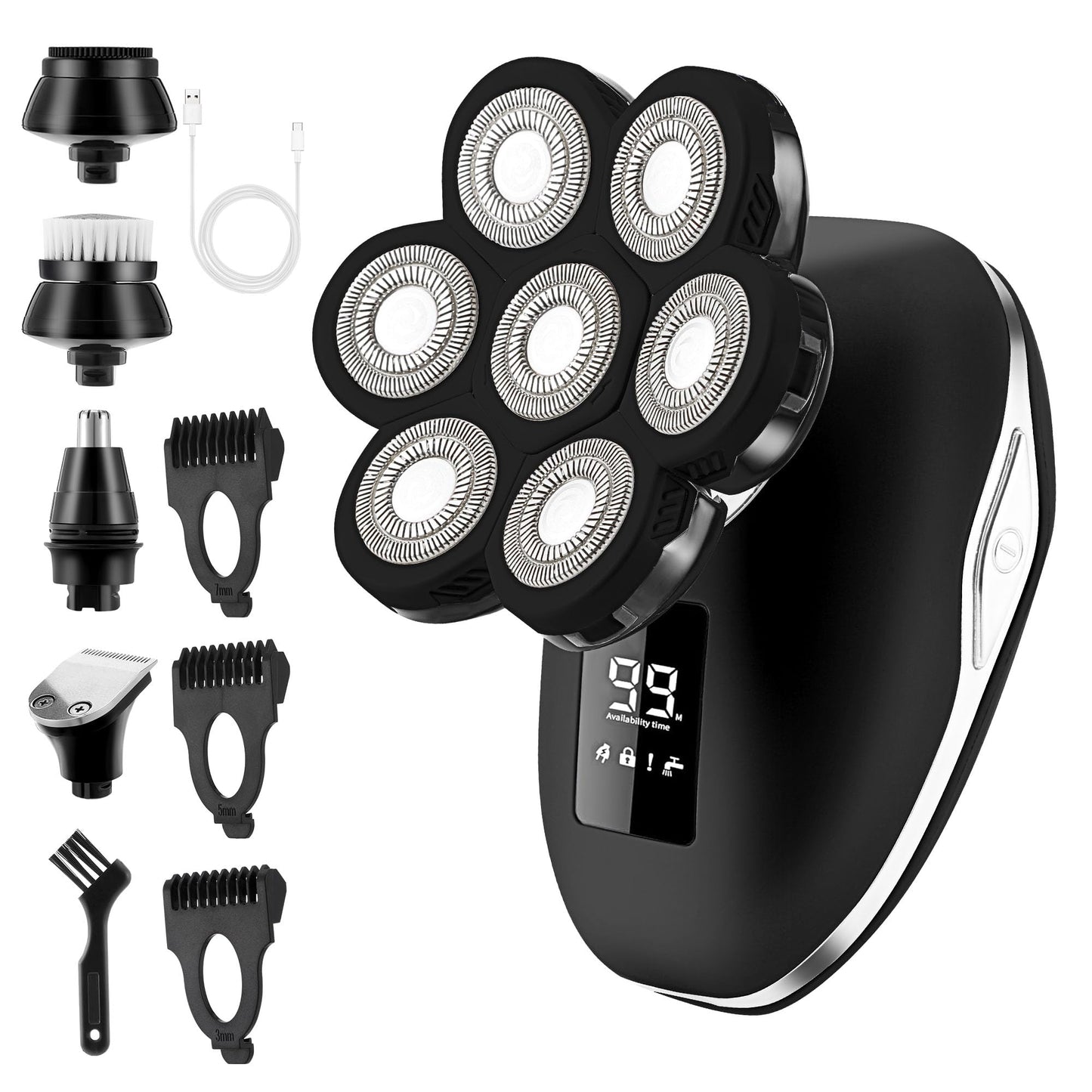 Electric Razors for Women, 7D Electric Shaver for Women, 5 in 1 Lady Shavers, Wet/Dry Bikini Trimmer, Rechargeable Face Razor for Arms Legs Armpit Pubic Area