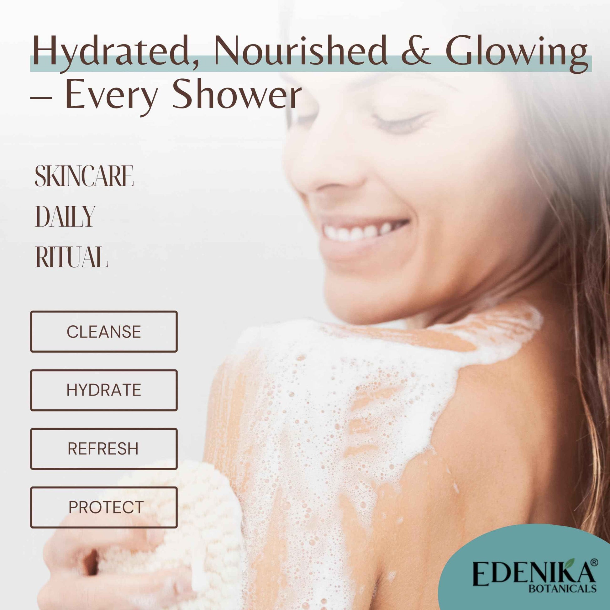 EDENIKA BOTANICALS Coconut Body Wash, Cleans, Softens & Nourishes, Ultra Moisturizing Shower Gel for Dry and Sensitive Skin, Women & Men, Organic & Natural, 16 fl oz, 2-Pack