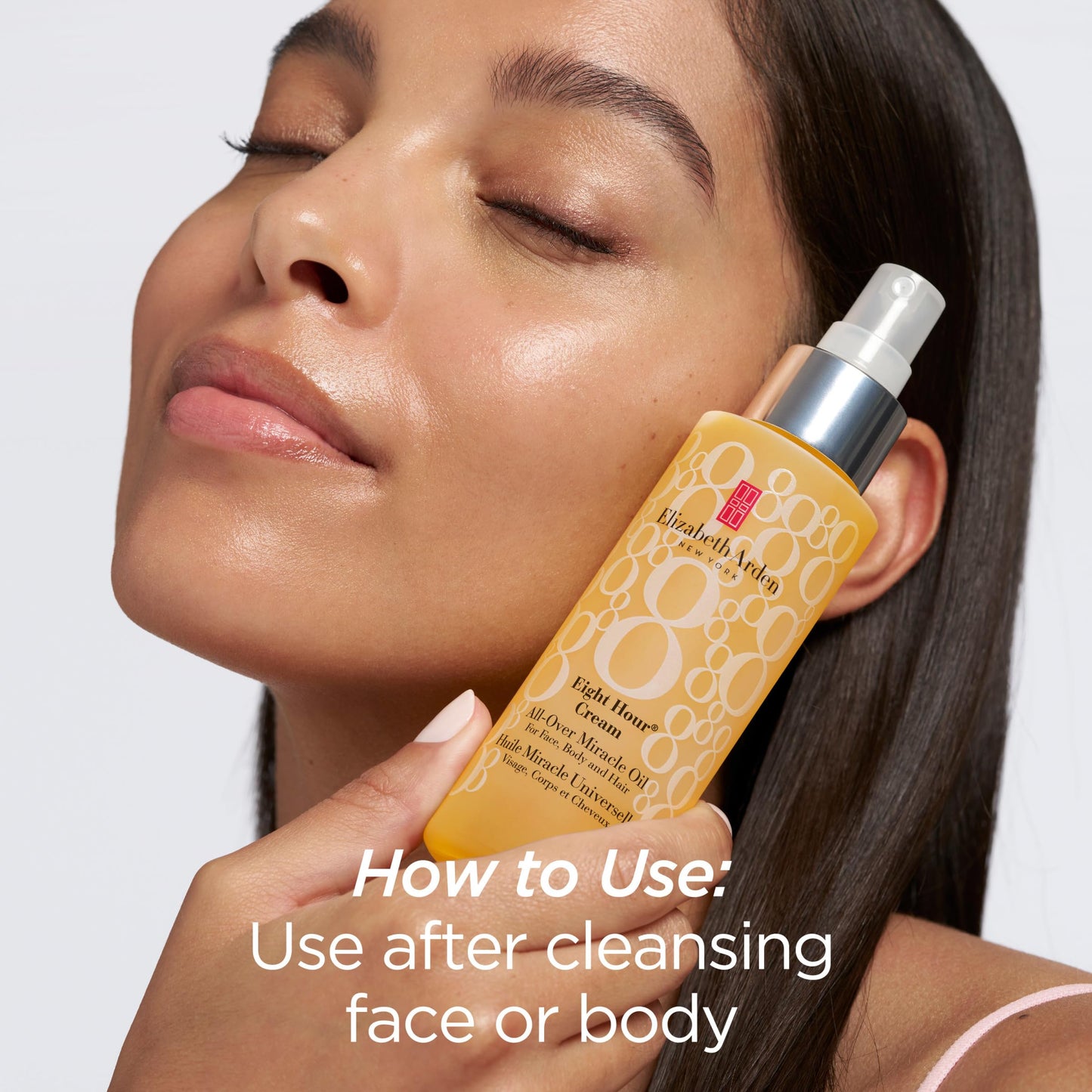 Elizabeth Arden Eight Hour All-Over Miracle Oil, Hydrating Spray Moisturizer for Face, Body & Hair, Vitamin E & Tsubaki Oil, Non-Comedogenic, Lightweight, 3.4 oz