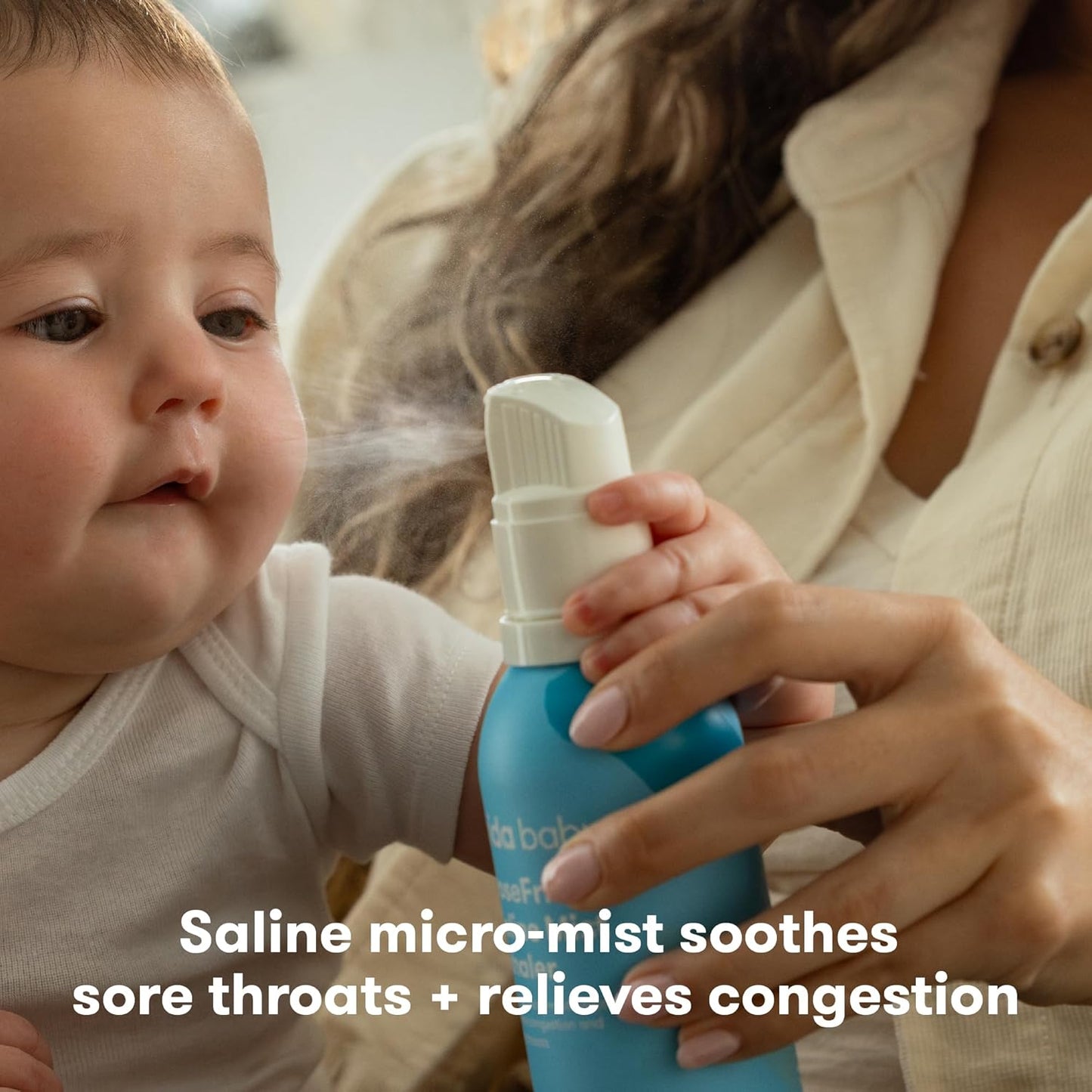 Frida Baby Saline Mist Nasal Inhaler - Decongestant Spray for Kids | Soothes Stuffy Nose & Sore Throat