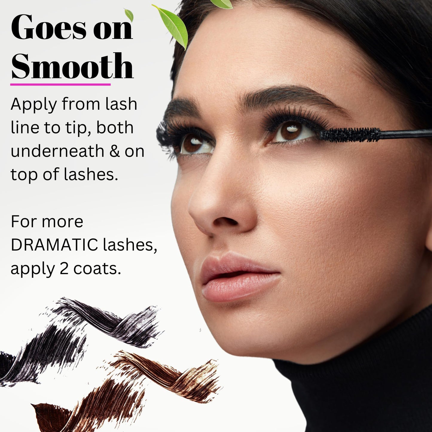 Fifth & Skin NATURLASH Natural Mascara (BLACK) Hypoallergenic for Sensitive Eyes – New Formula - New Packaging! Vegan - Cruelty, Gluten, Nut & Paraben Free - Nourish Your Lashes