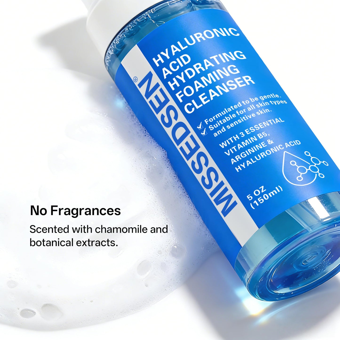MISSEDSEN Face Wash for Acne and Oily Skin, Fragrance Free, 5 oz