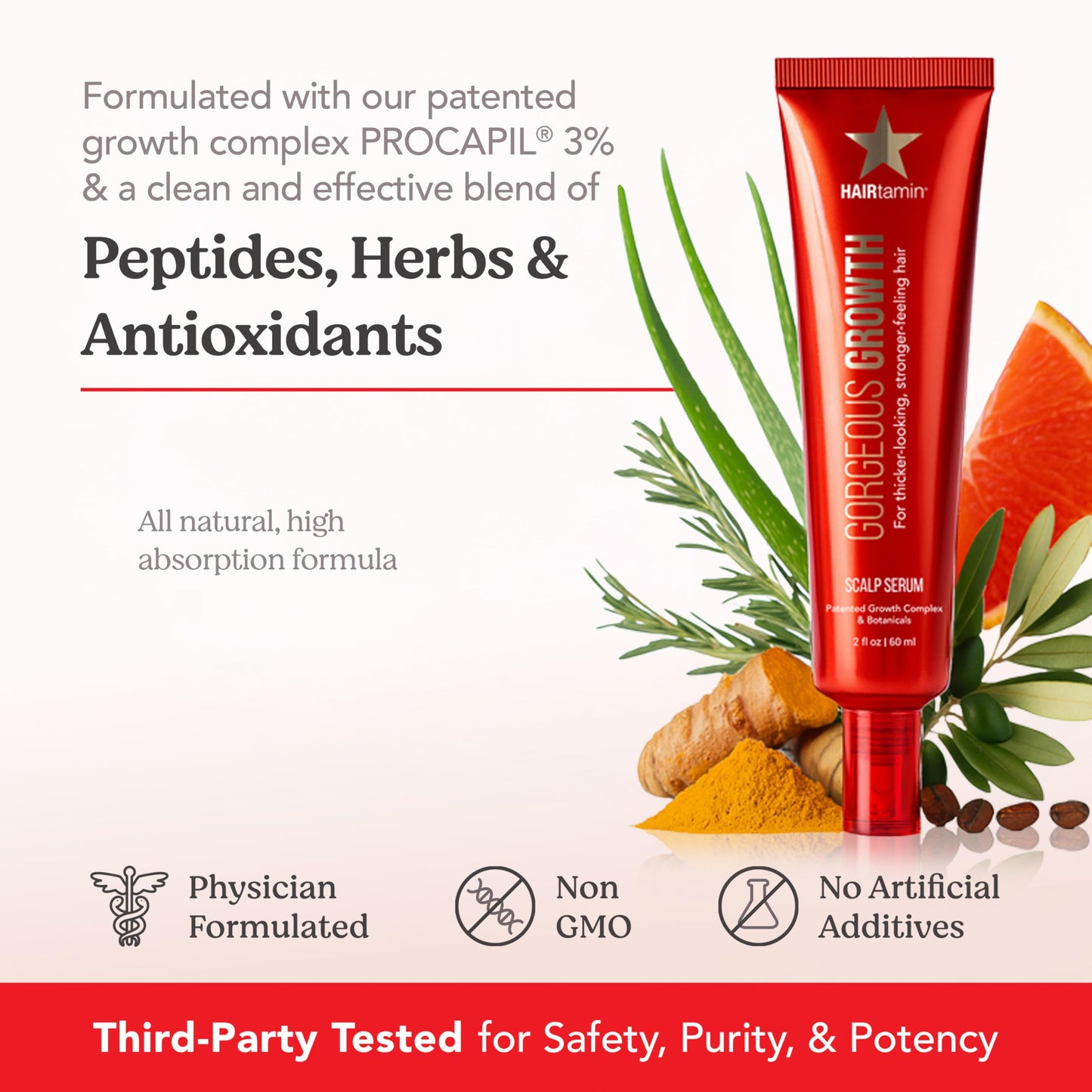 HAIRtamin Scalp Serum Natural Hair Growth Thickening Treatment | Made in USA | Helps Increase Hair Thickness and Aids Against Hair Thinning and Fall Out | Moisturizes and Soothes Dry Itchy Scalp