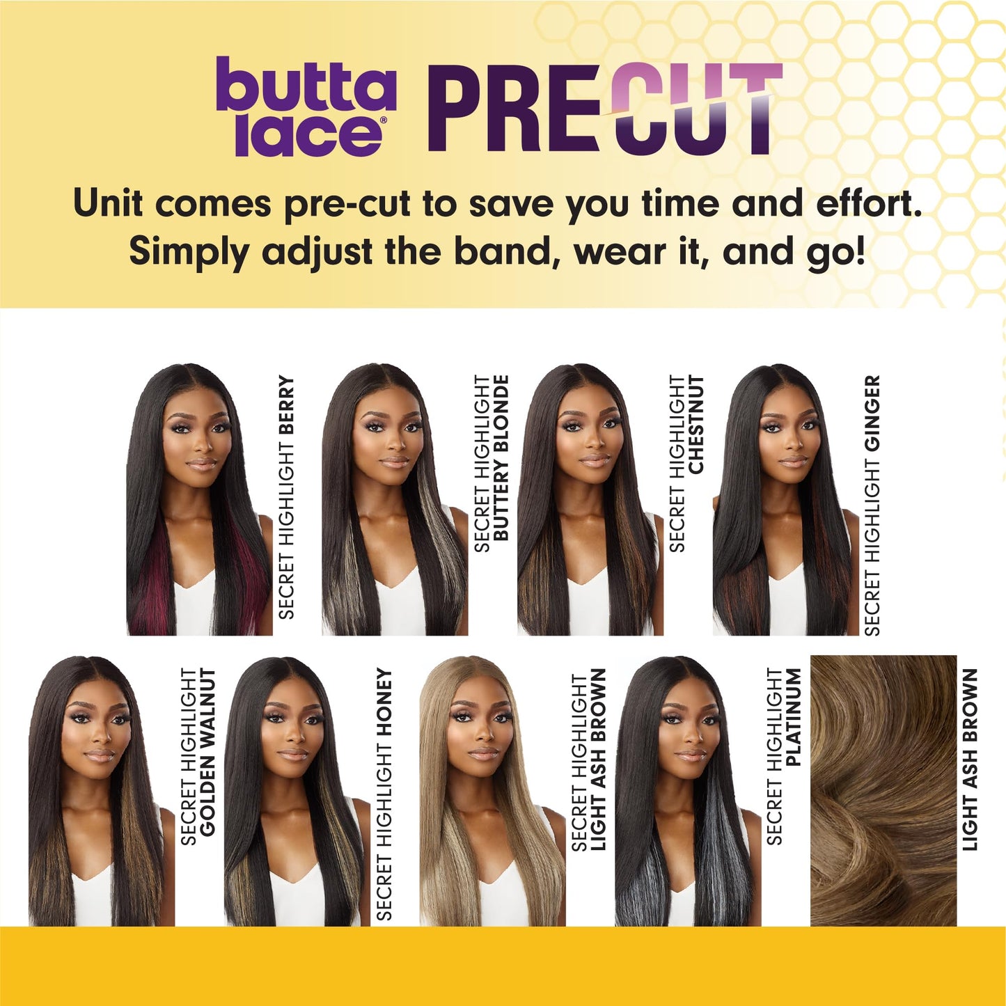 Sensationnel Butta Lace Precut Wigs - Unit 1 Glueless Extra Wide 5 Inch Deep Parting Synthetic Pre Tweezed Smaller Knot Hairline (1B OFFBLACK)