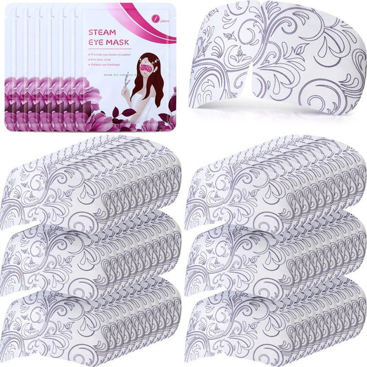 Silicherry 50 Packs Steam Eye Mask Heated Eye Mask for Dry Eyes Disposable Self Heating Warm Compress for Puffy Eyes Spa Warm Sleep Self for Home Office Fatigue Relaxation Gifts(Lavender Scent)