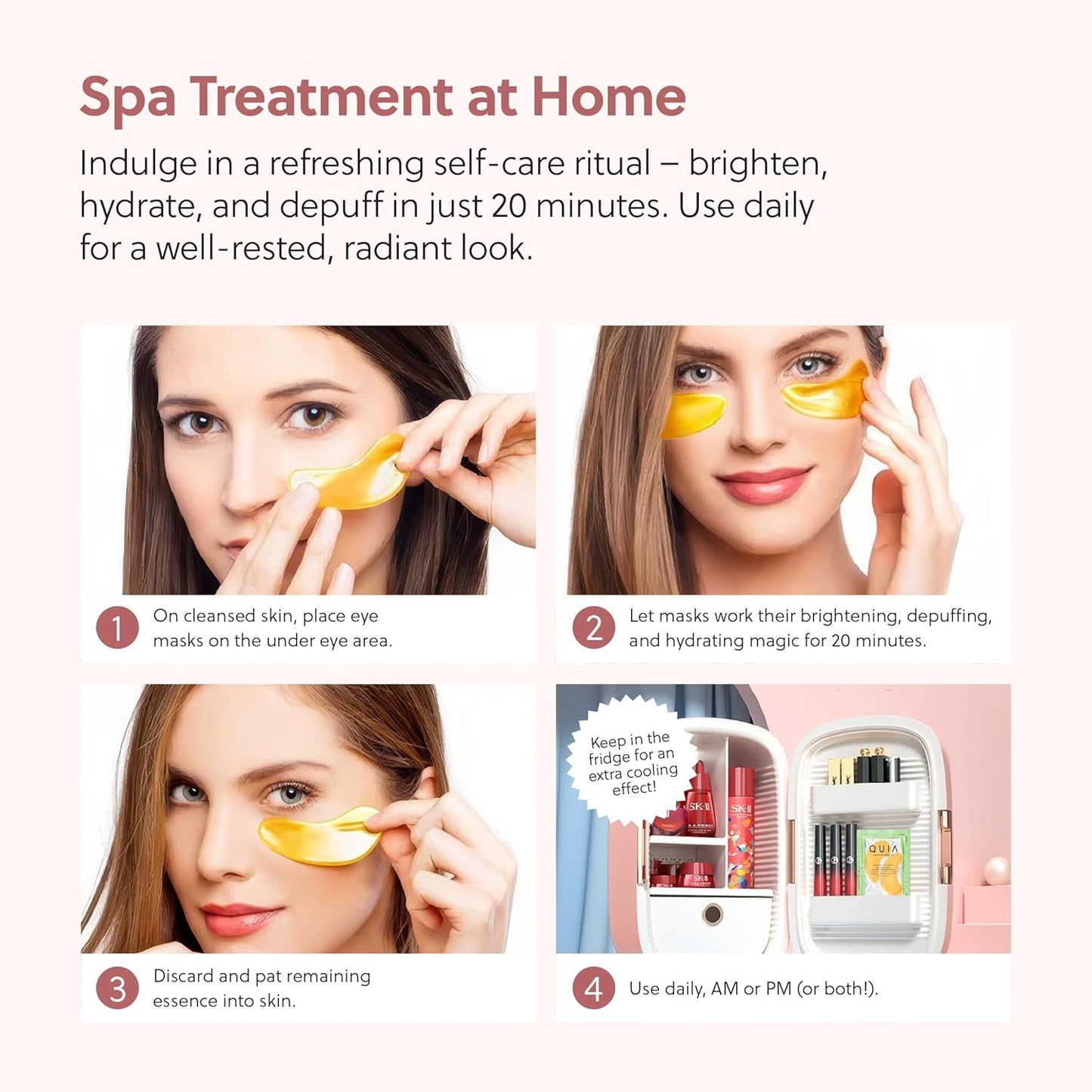 Hydrogel Eye Patches with Collagen - Depuff & Smooth Fine Lines | 20 Pairs for All Skin Types