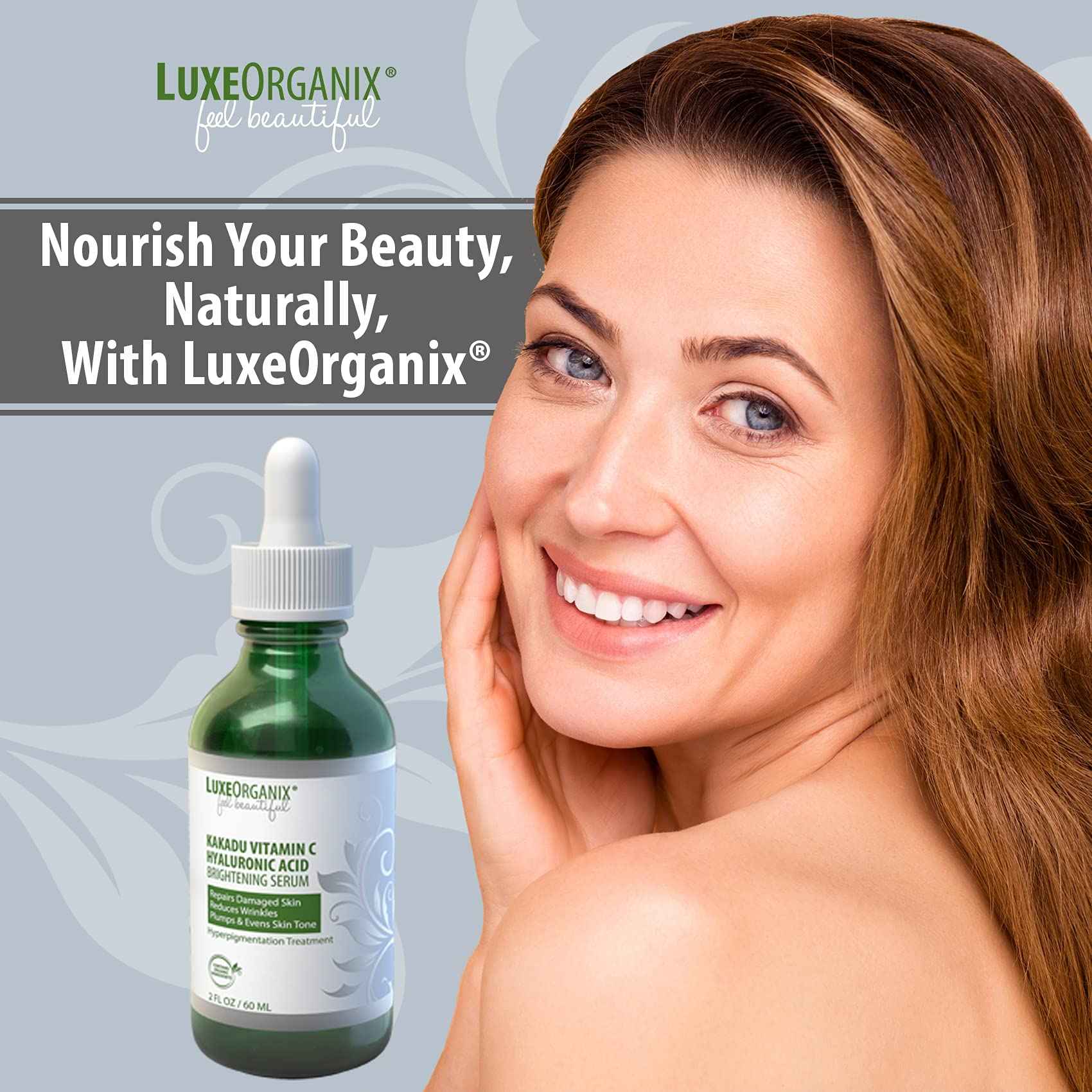 Vitamin C Serum For Face With Hyaluronic Acid: Brightening Treatment & Dark Spot Remover For Face Reduces Blemishes & Wrinkles (2oz)