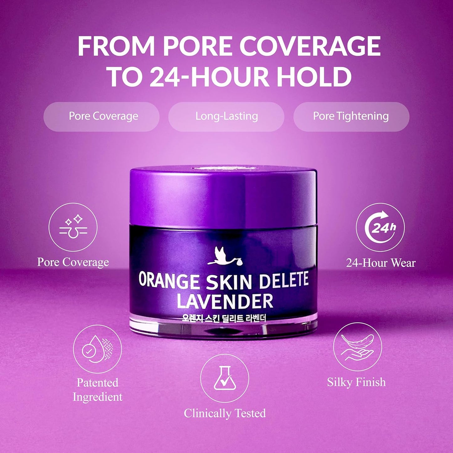 Lavender Pore Primer - Orange Skin Delete Korean Makeup | 30g (1.06 oz)