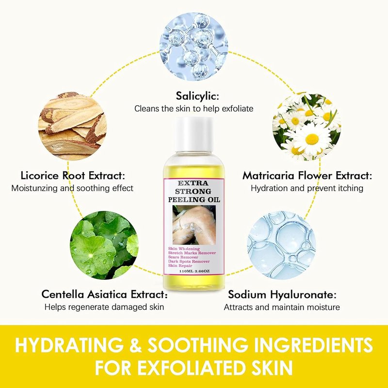 Yellow Peeling Oil - Exfoliating Body Oil for Dark Skin | 330ML/10.98Fl Oz
