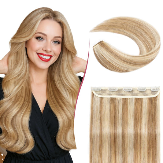 SEGOHAIR Clip In Hair Extensions for women One Piece 5 Clips Real Human Remy Hair Extension Long Straight Hairpieces for women 16 Inches #02 Dark Brown