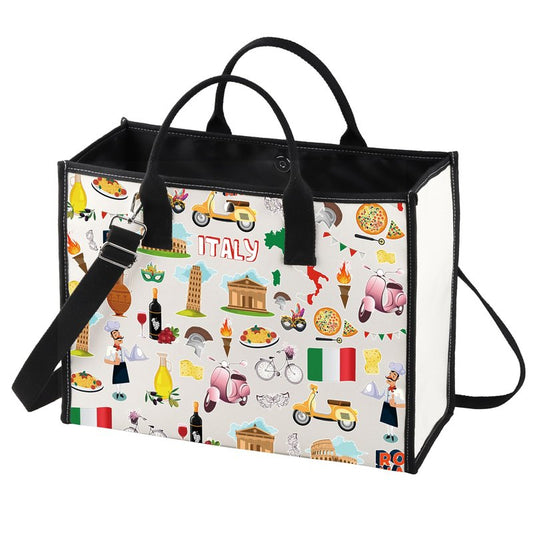 LEVLO Italy Travel Pouch Bag Rome Souvenir Gift Pisa Tower Colosseum Venice Carnival Zipper Pouch Bag Italy Trip Gift (Italy LT)