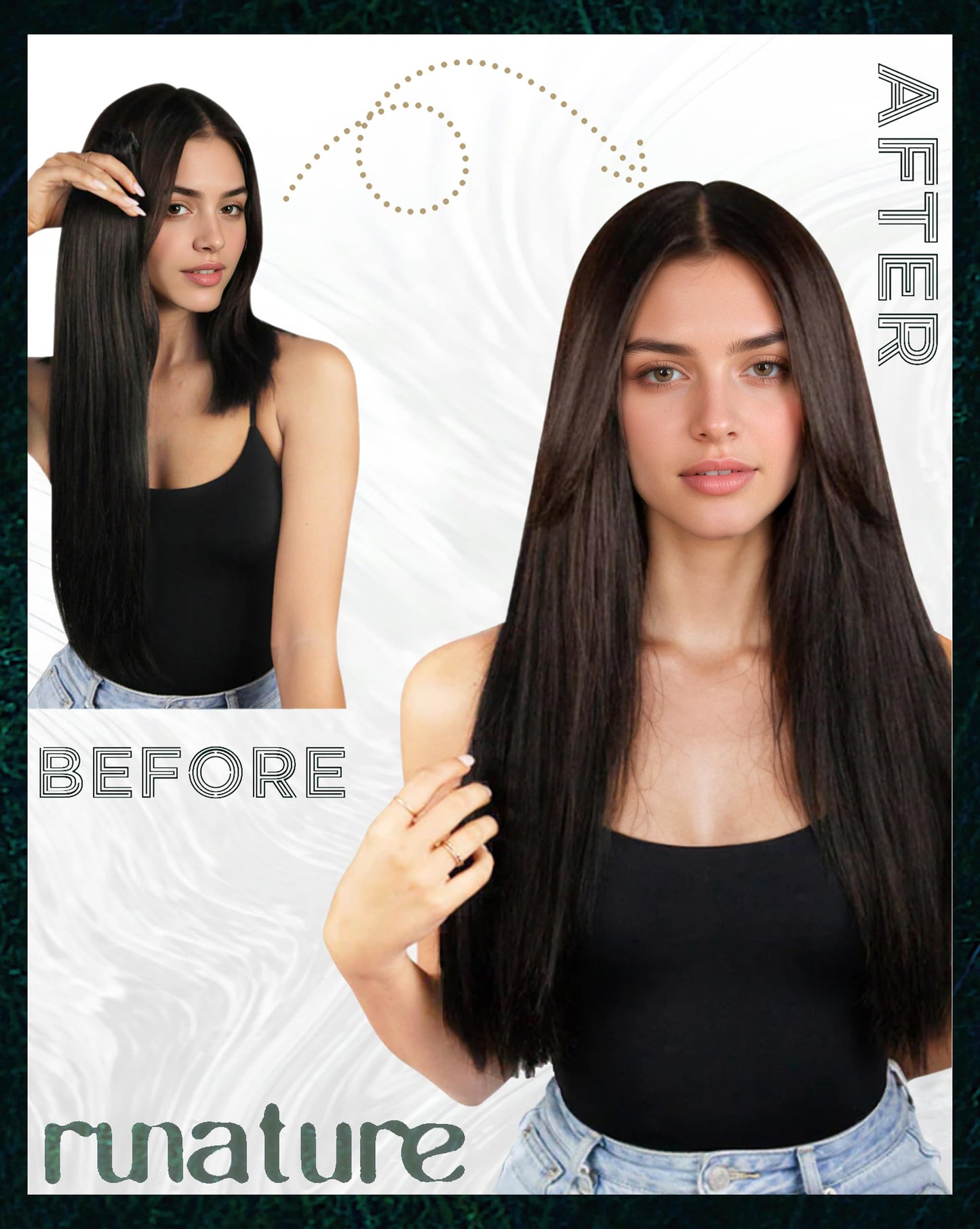 RUNATURE Tape in Hair Extensions Human Hair Ash Brown to Blonde 14 Inch 50G