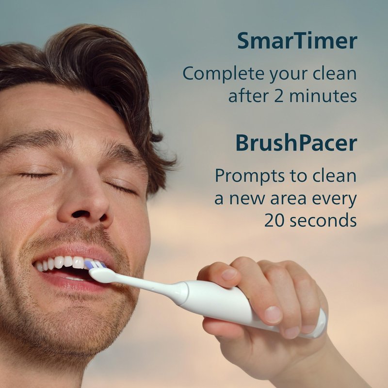 Philips Sonicare 6700 Series Electric Toothbrush, Pressure Sensor, 9 Brushing Settings, SmarTimer, BrushPacer, 21-Day Runtime, Travel Case, for Gum Health & Sensitive Teeth, White, HX7410/07