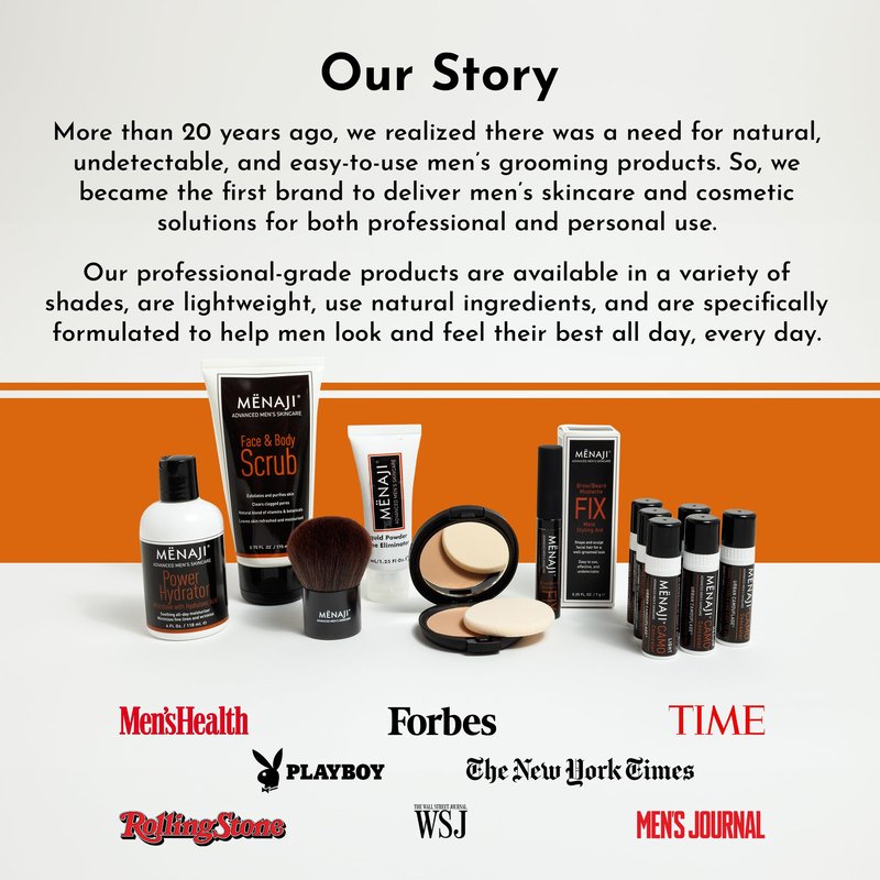 MËNAJI Anti-Shine Powder (HDPV) - Anti-Shine Face Make-Up for Men - Natural Looking Makeup - Mens Cosmetics - Medium