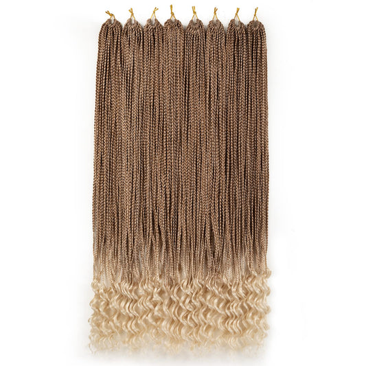 Phosphe 144 Strands Goddess Crochet Box Braids with Curly Ends 30 Inch Pre Looped Box Braids Crochet Hair 8 Packs Curly Crochet Braids for Black Women