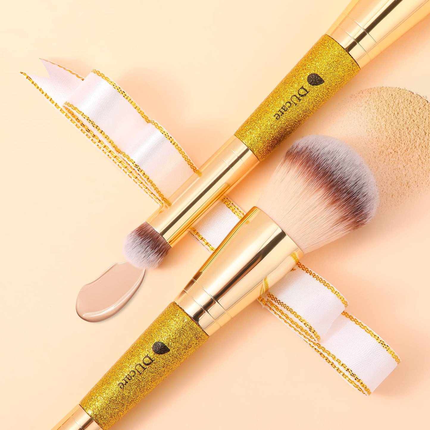 DUcare Powder Brush Concealer Foundation Makeup Brushes Double Ended Perfect for Rounded Taperd Liquid, Cream, Powder,Blending, Buffing
