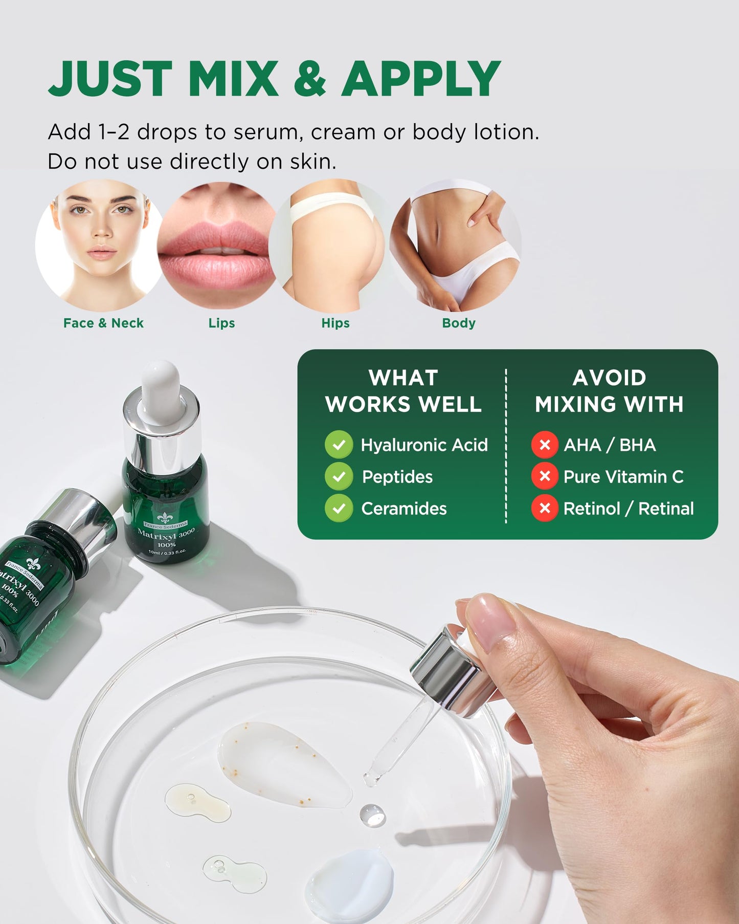 THEPURI Matrixyl 3000 Peptide Serum [2-Pack Value] (10ml x 2) – Sederma France Firming Ampoule, DIY Mix-In Booster, Pure Peptide Complex Anti-Aging, Collagen Boosting Wrinkle Treatment