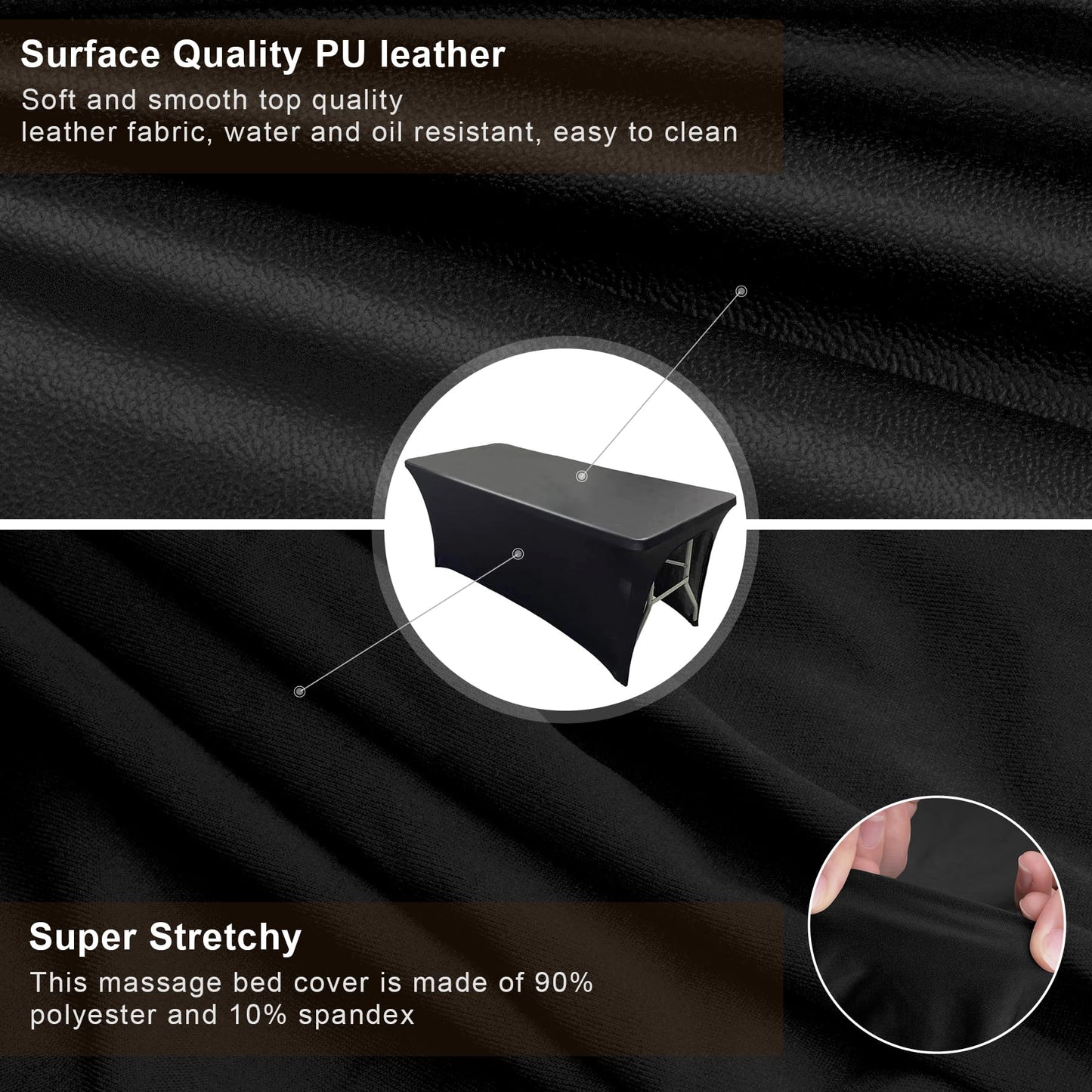 Lash Bed Cover, Wipeable PU Leather Massage Table Cover Waterproof Spa Bed Topper Suitable for More Salon Beauty Beds