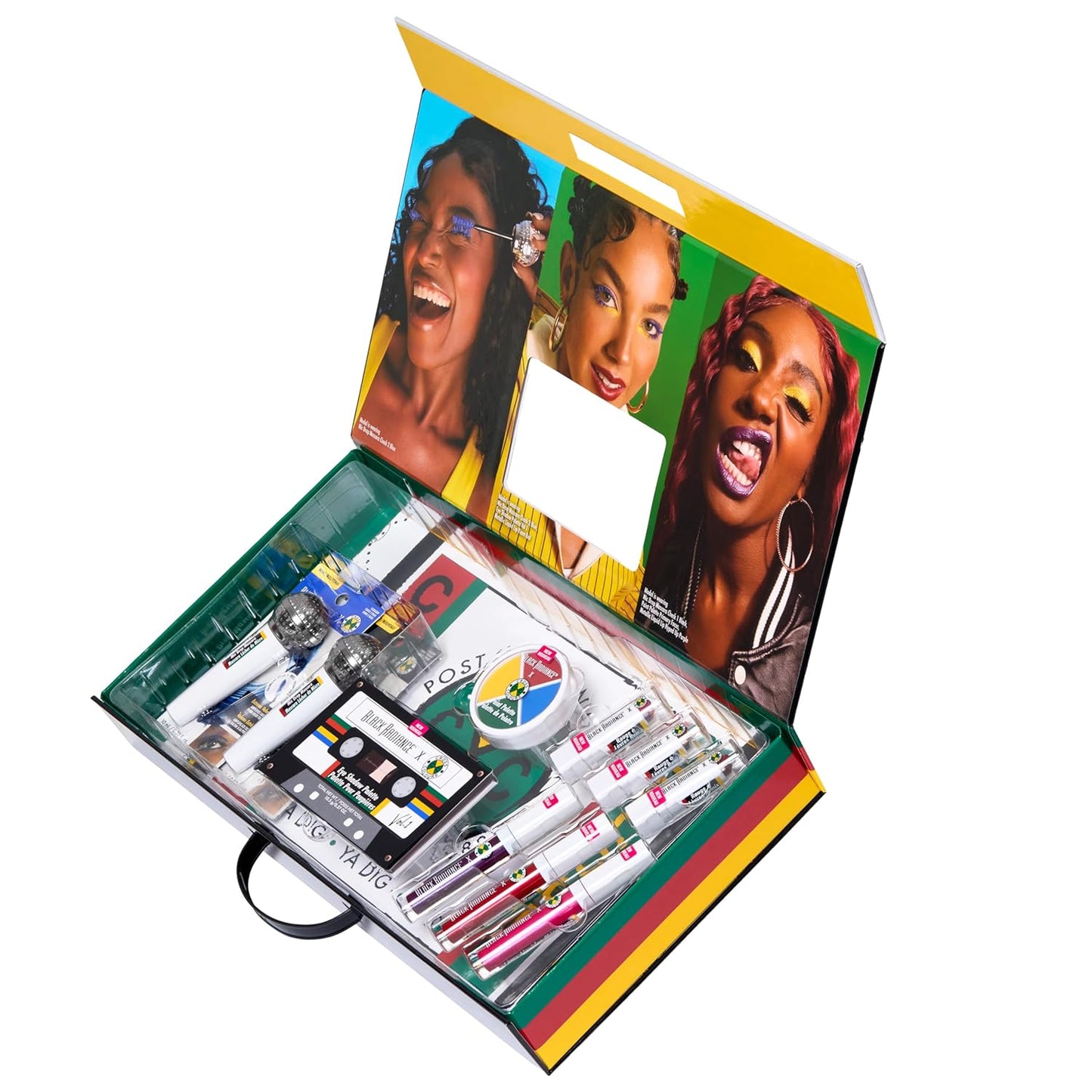 Black Radiance 10-Piece Makeup Set | Bold 90s-Inspired Collection with Vivid Eyeshadows, Lip Colors & Face Essentials
