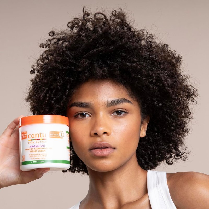 Cantu Argan Oil Leave-In Conditioning Repair Cream - 16 Ounce | Deep Moisture & Frizz Control