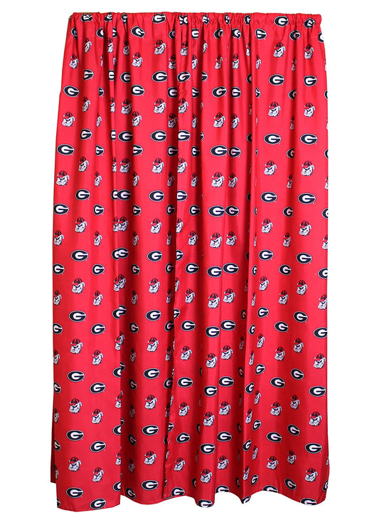 College Covers Everything Comfy Georgia Bulldogs Curtain Panel Set, 2 Panels, 2 Matching Tie Backs, 42 inches Wide by 84 inches Long