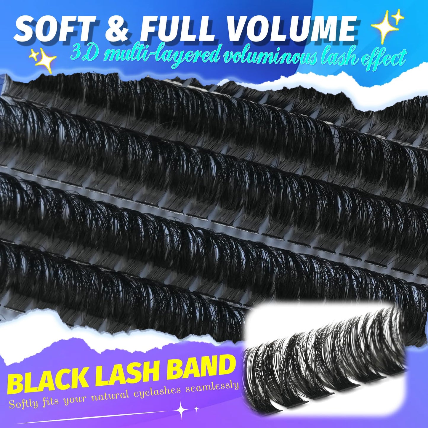 Lash Clusters Kit Wispy 10-18MM Eyelash Clusters Kit Full Volume D-curly False Eyelashes 80D Individual Lashes Clusters 3D Luxury Cluster Eyelash Extension Kit by MAMZY LUXE