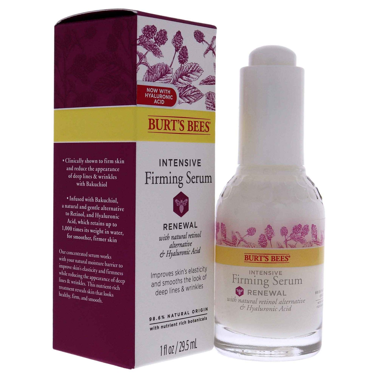 Burt's Bees Renewal Intensive Firming Serum with Bakuchiol Natural Retinol Alternative – 1 ounce (Packaging May Vary)