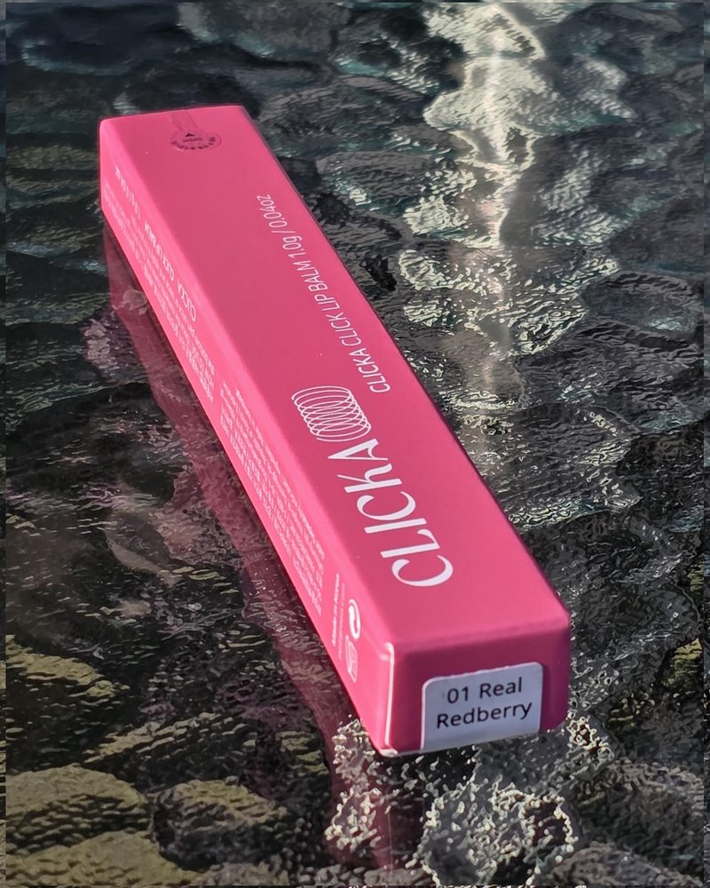 CLICKA One-Touch Retractable Tinted Lip Balm, Moisturizing Lip Gloss with Menthol (Rose Pink) Korean Lip Care