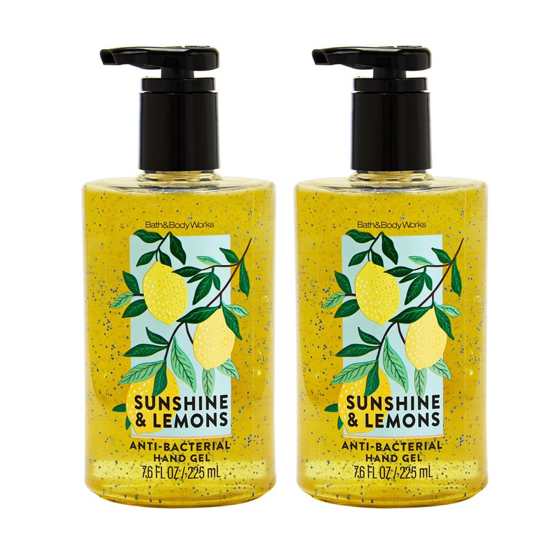 Bath & Body Works Sunshine & Lemons Hand Sanitizer with Pump - Conditioning Hand Sanitizer for Soft, Clean Hands - Bright, Fresh Fragrance - Vitamin E & Aloe-Infused - Thoughtful Gift - 2-Pack
