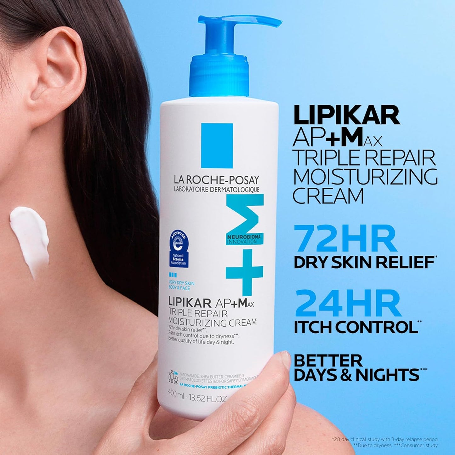 La Roche-Posay Lipikar AP+MAX Body Cream - Triple Repair Moisturizer for Dry Skin with Shea Butter & Niacinamide | Gentle Lotion for Sensitive Skin