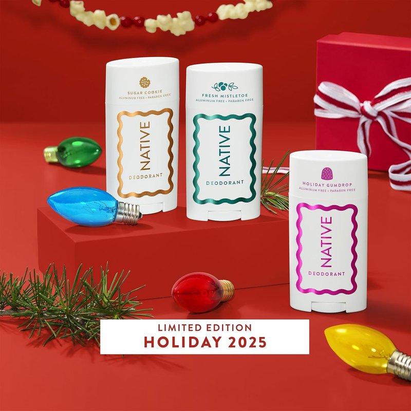 Native Deodorant - Holiday Edition Fresh Mistletoe Scent | Aluminum-Free, 72-Hour Odor Control for Men & Women