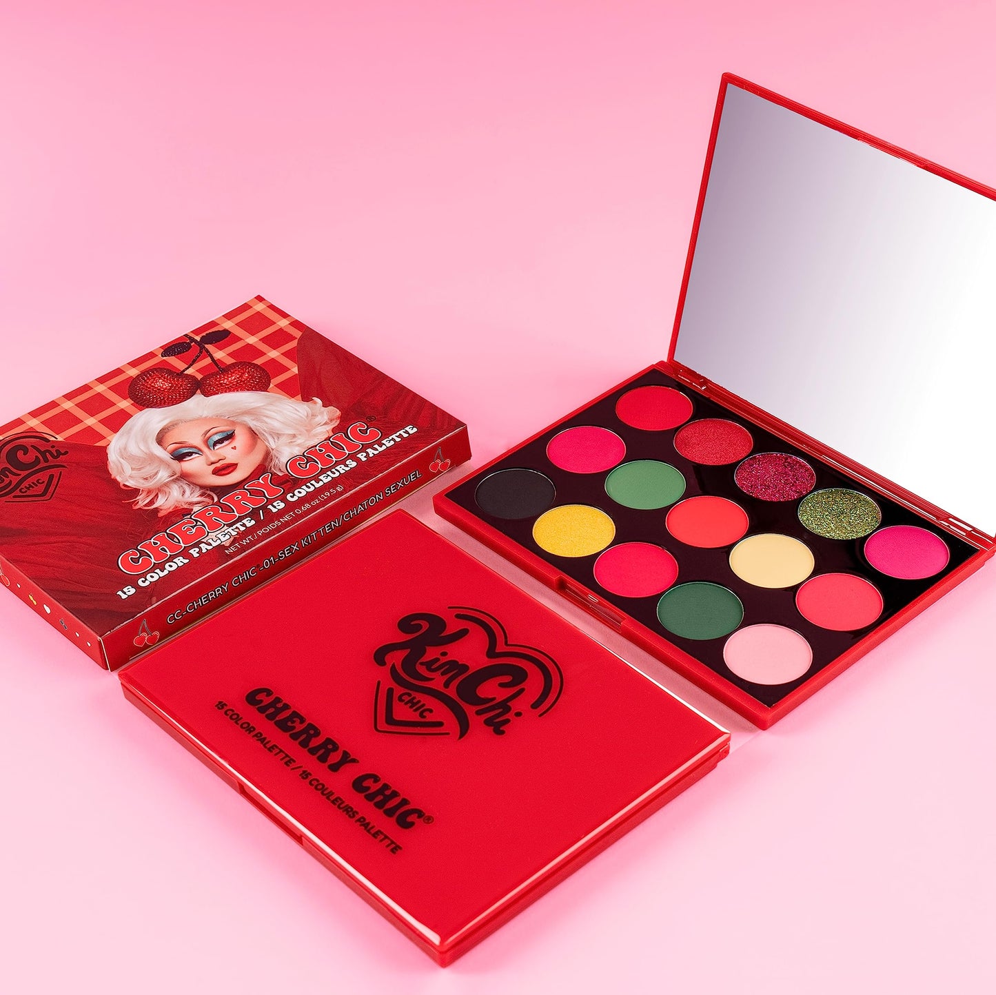 KimChiChic Beauty Cherry Chic Eyeshadow Palette - 12 Ultra Pigmented Shades, Shimmer, Matte & Glitter Finishes, Talc Free & Infused with Vitamin E, Cruelty Free, Sex Kitten, 0.68oz