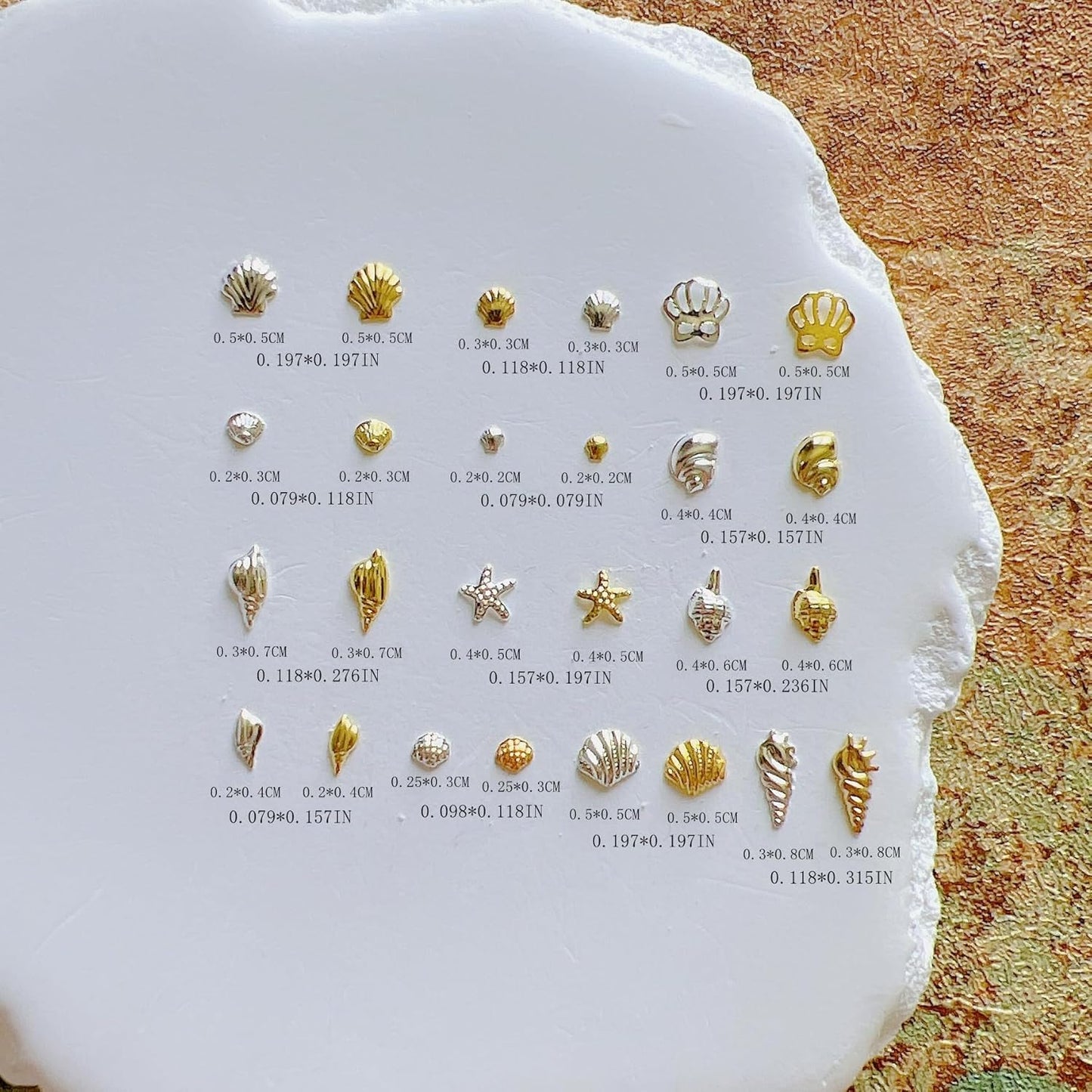 Nail Art Metal Studs - 500pcs Shell & Starfish Shapes for Creative Designs | Mixed Sea Series