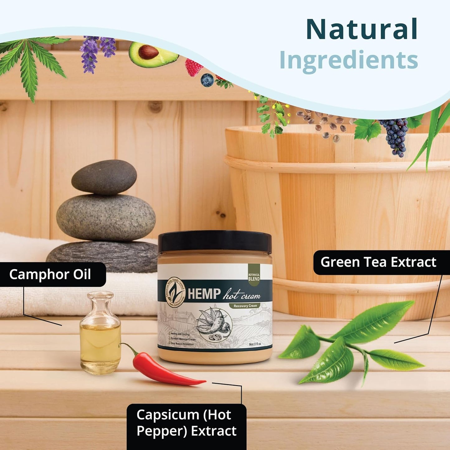 Hemp Hot Cream with Essential Oil Blend - Aloe & Hemp Infused | 8oz 2-Pack