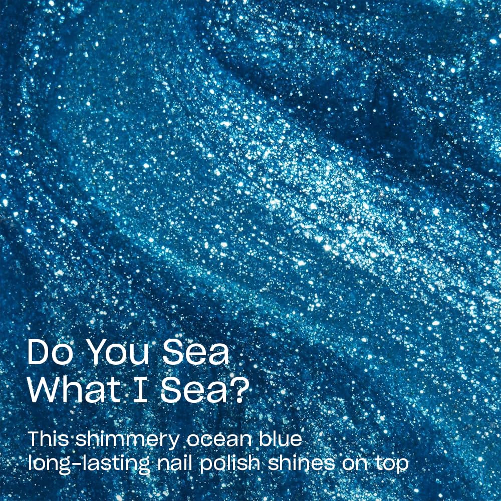 OPI Infinite Shine Do You Sea What I Sea? | Opaque Bright Blue Shimmer Long Wear Gel Like Nail Polish | Vegan, Long Lasting, Streak Free
