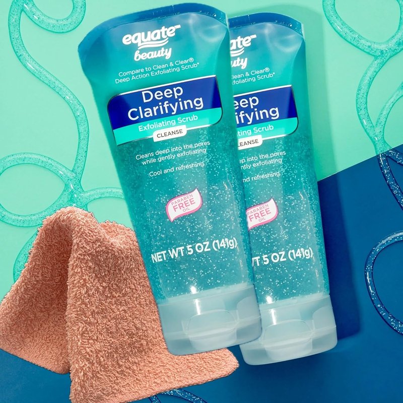 Deep Clarifying Exfoliating Facial Cleanser - 5 oz, 2-Pack with LeSue Washcloth