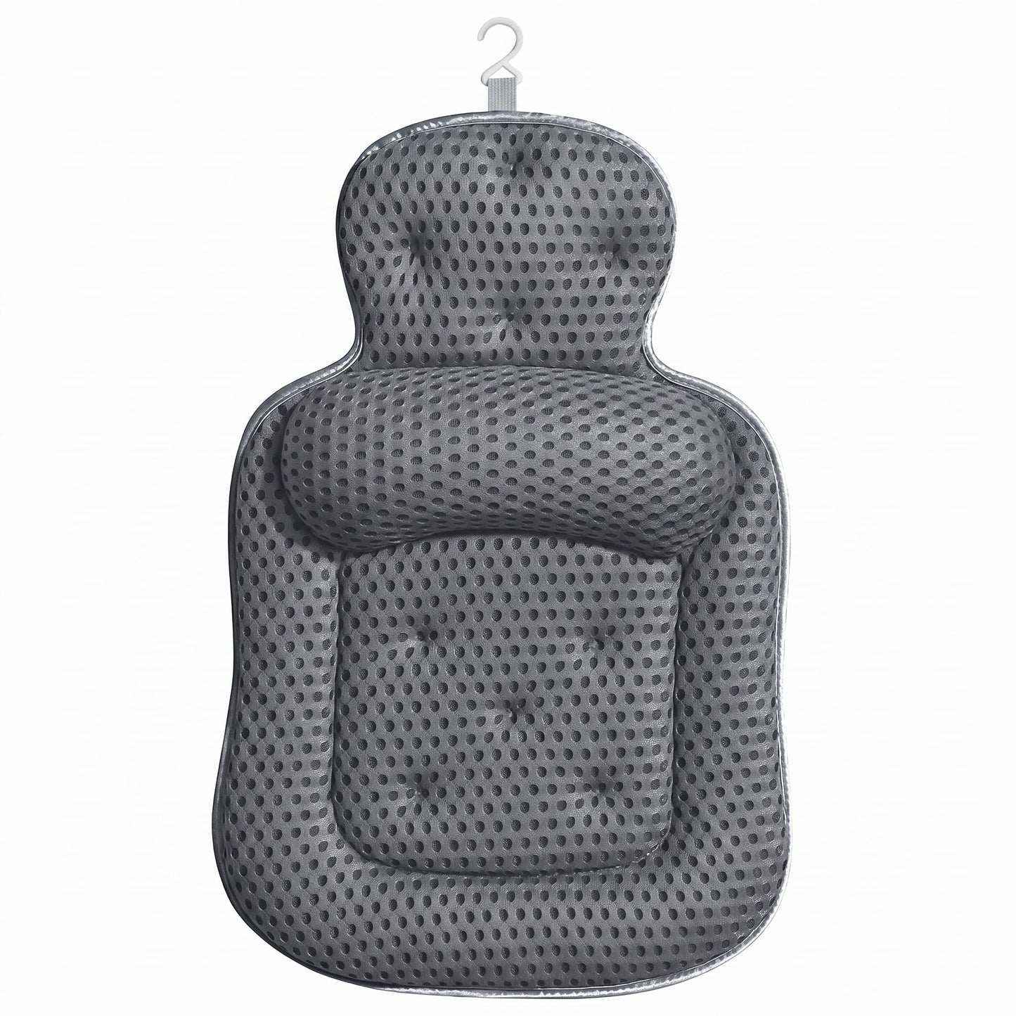 Bath Pillows for Tub, Comfortable Bathtub Cushion for Head and Neck with Soft 3D Mesh Fabric and 54 Non-Slip Suction Cups, Relaxing Tub and Shower Accessories Spa Gift Dark Gray Extra Thick