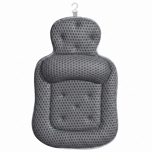 Bath Pillows for Tub, Comfortable Bathtub Cushion for Head and Neck with Soft 3D Mesh Fabric and 54 Non-Slip Suction Cups, Relaxing Tub and Shower Accessories Spa Gift Dark Gray Extra Thick