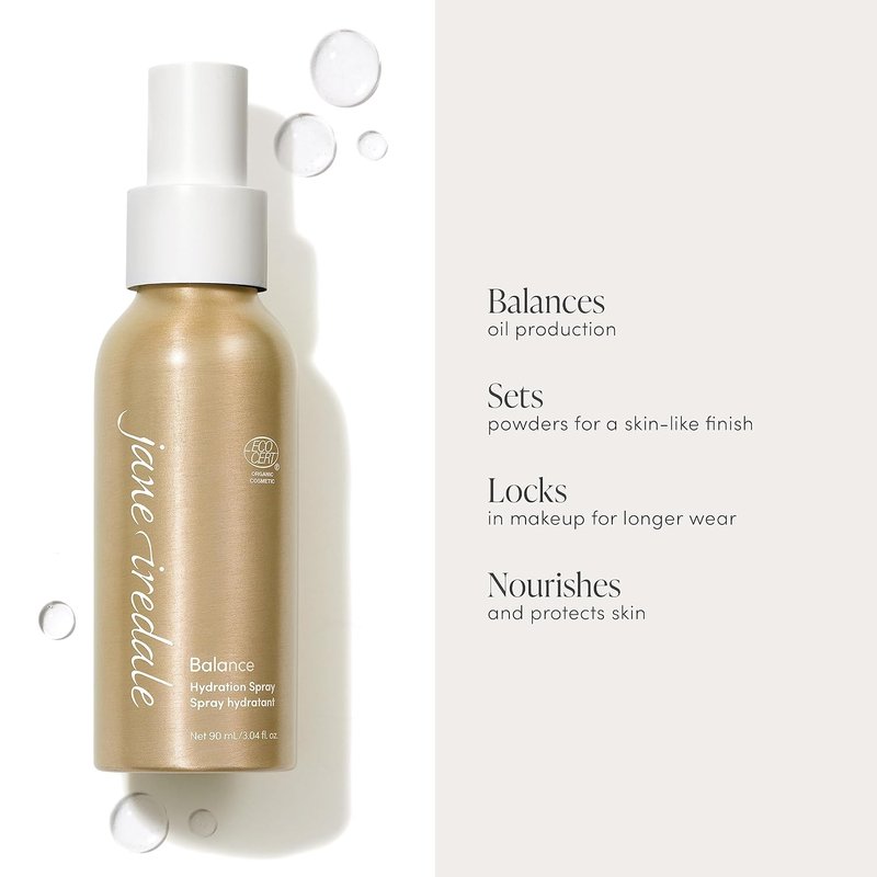 Balance Hydration Spray - Natural Moisture-Locking Facial Mist for Toning Skin & Setting Makeup | Vegan & Gluten-Free