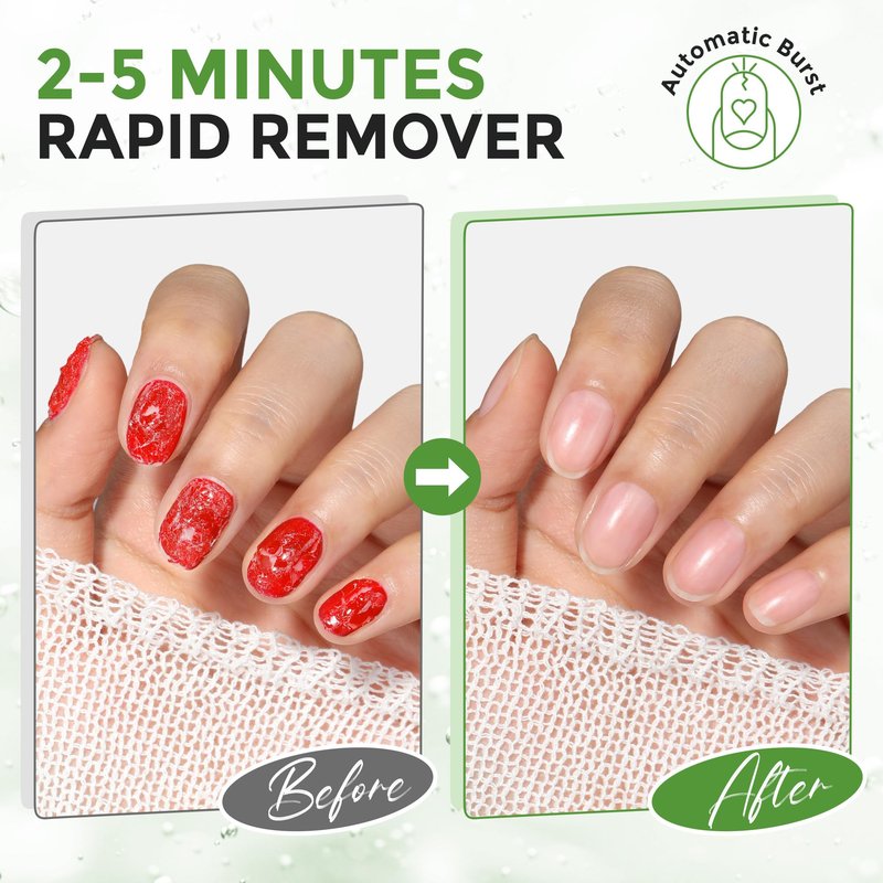 Gel Nail Polish Remover: 5Pcs Gel Polish Remover Kit for Nails, Acetone-free Easy Quick Nail Polish Remove in 2-5 Minutes, No Need to Soak or Wrap, Professional Nail Remover Kit Tools
