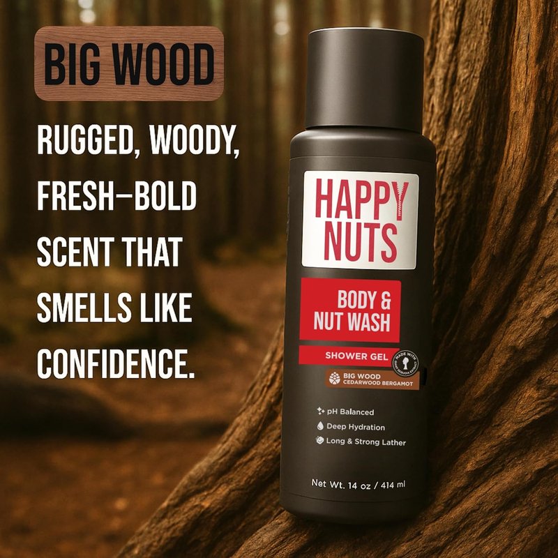 Big Wood Body Wash for Men - Moisturizing Natural Shower Gel for Sensitive Skin | 2 Pack