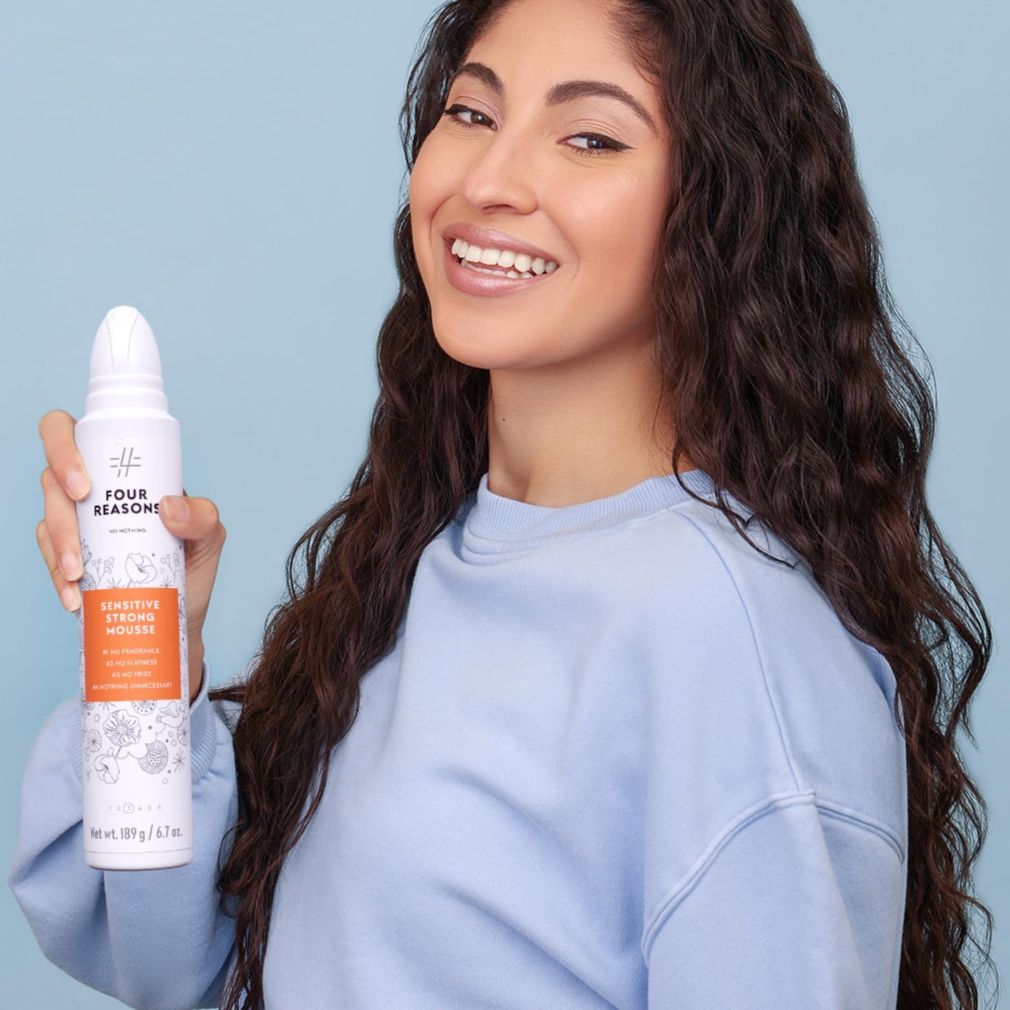 No Nothing Strong Mousse - Fine Hair Volumizing Mousse, Fragrance-Free Mousse for Curly Hair, Styling Foam for Sensitive Scalp, Strong Hold & Lightweight Volume - Hypoallergenic & Alcohol Free, 6.8 oz