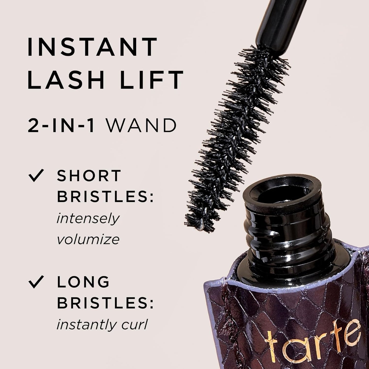 Tarte Lights, Camera, Lashes 4-in-1 Mascara - Volume, Length, Curl & Conditioning | Smudge-Proof, Vegan, Flake-Free