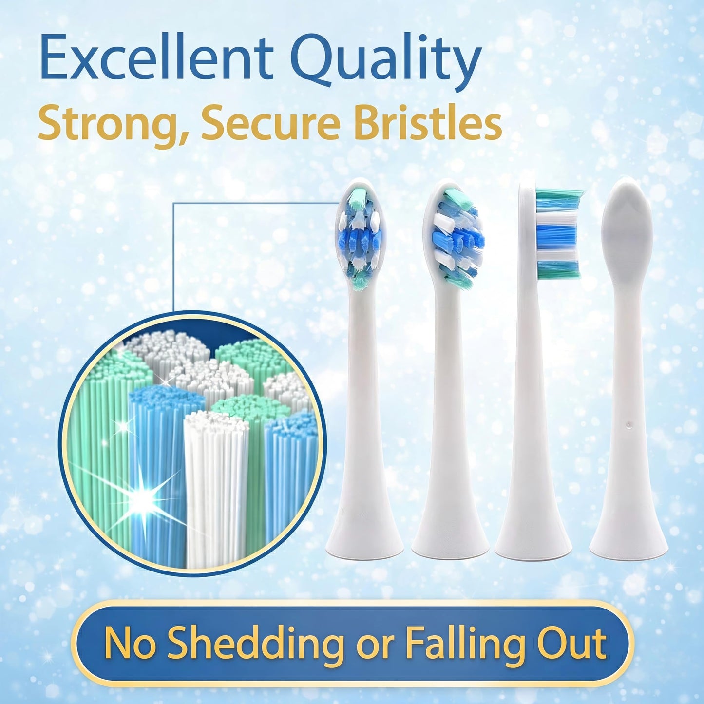 8 Pack Replacement Toothbrush Heads Compatible with Philips Sonicare, Dupont Bristle Electric Toothbrush Replacement Heads, High Density Refills for Plaque Control, White